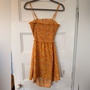 Forever 21 Orange Floral Backless Dress